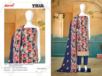 Thar - 2406 Bipson Prints Pashmina Suits