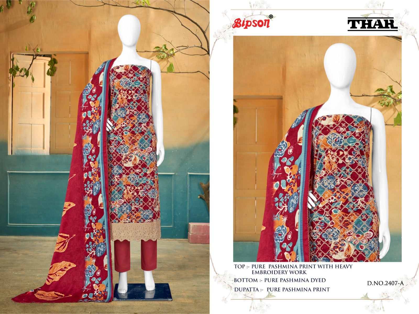 Thar - 2407 Bipson Prints Pashmina Suits