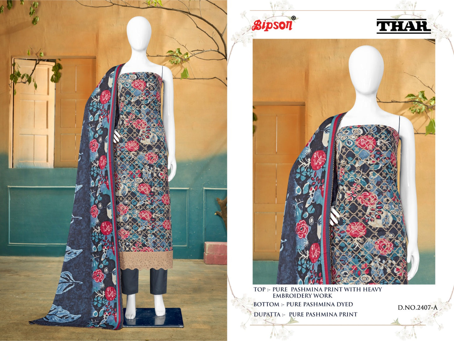 Thar - 2407 Bipson Prints Pashmina Suits