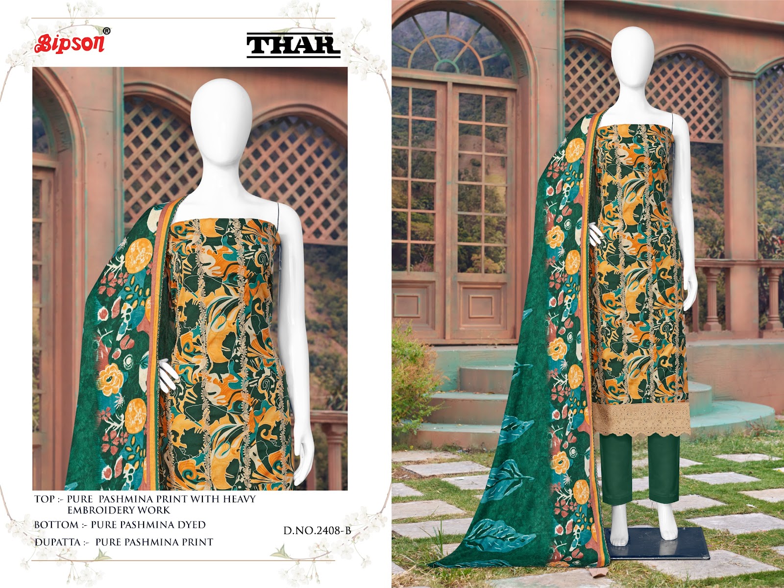 Thar - 2408 Bipson Prints Pashmina Suits