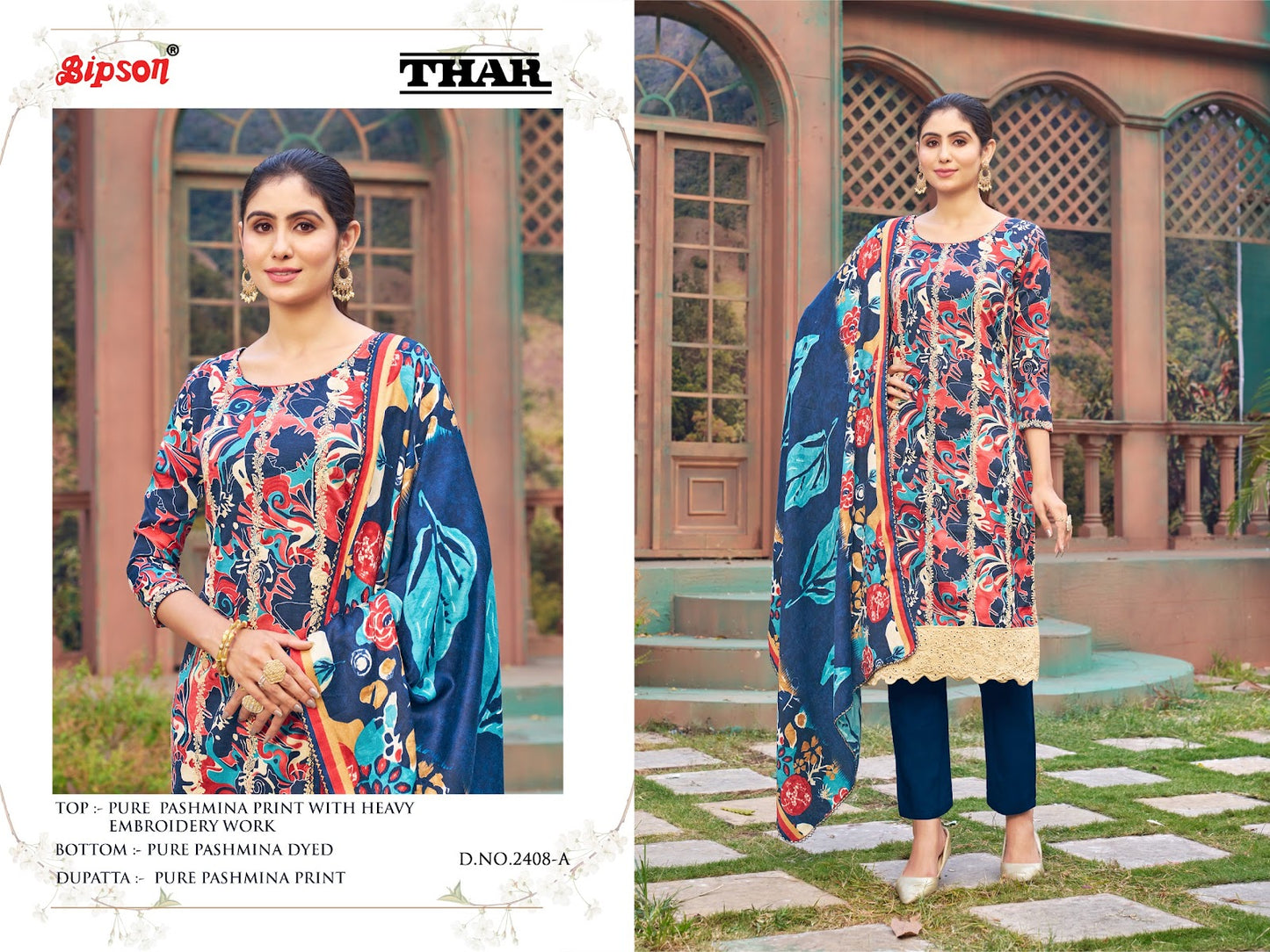 Thar - 2408 Bipson Prints Pashmina Suits