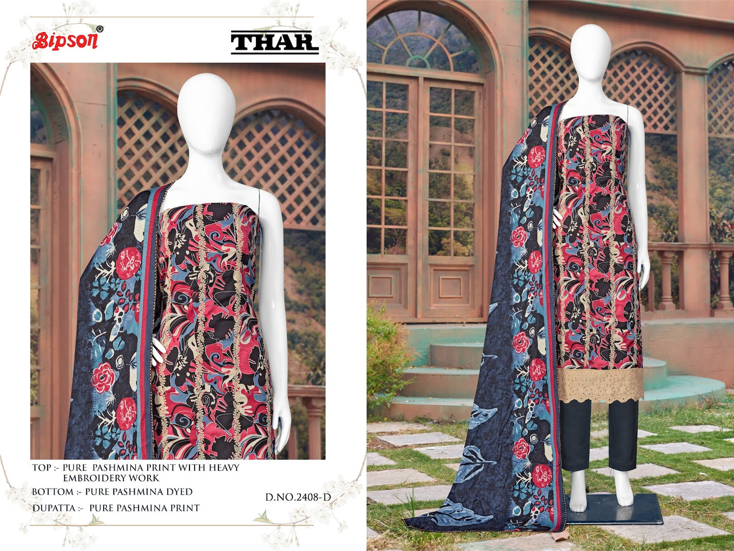 Thar - 2408 Bipson Prints Pashmina Suits