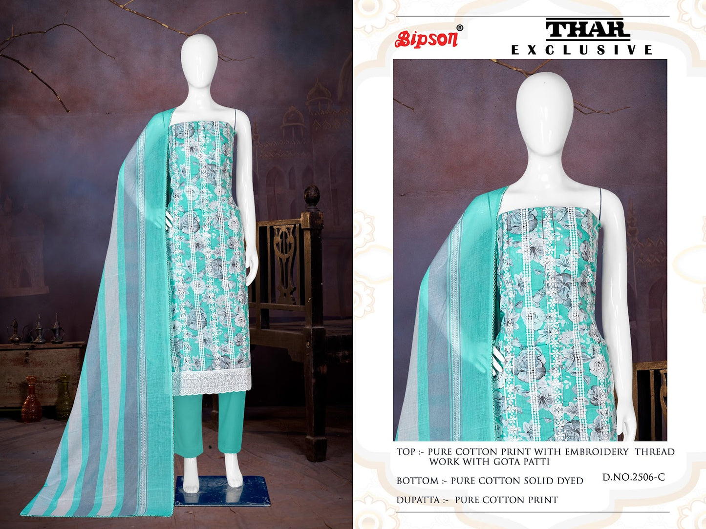 Thar Exclusive 2506 Bipson Prints Cotton Pant Style Suits