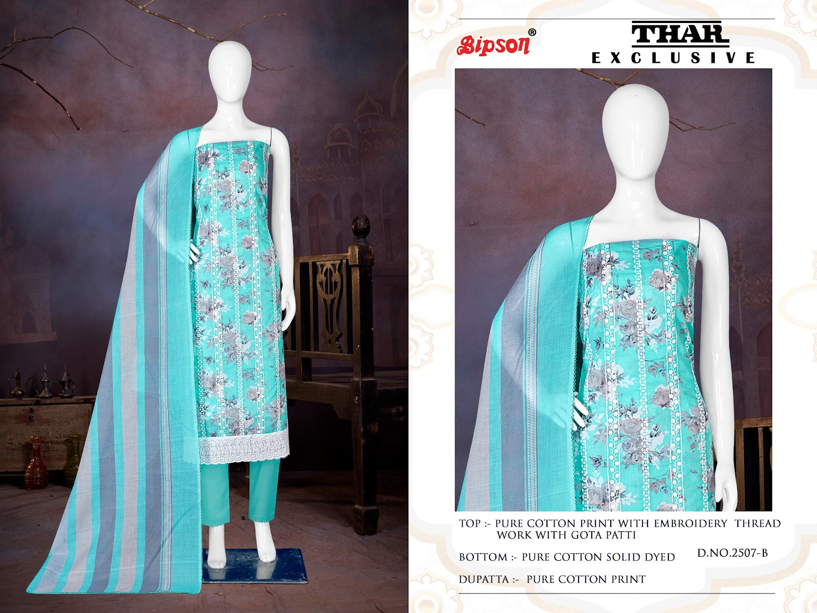 Thar Exclusive 2507 Bipson Prints Cotton Pant Style Suits