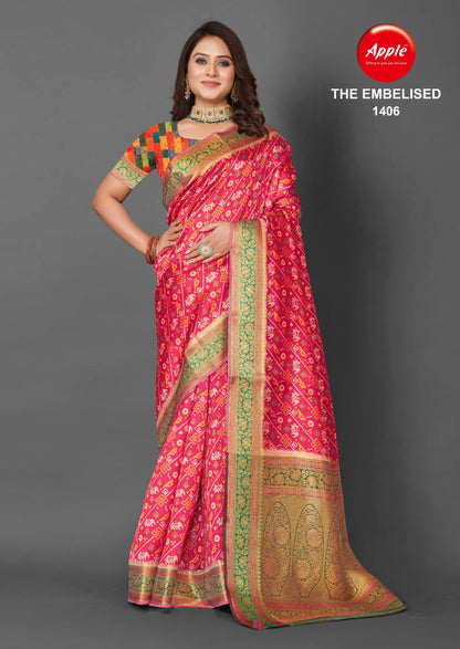 The Embelised Vol 04 Apple Cotton Silk Sarees