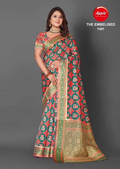 The Embelised Vol 04 Apple Cotton Silk Sarees