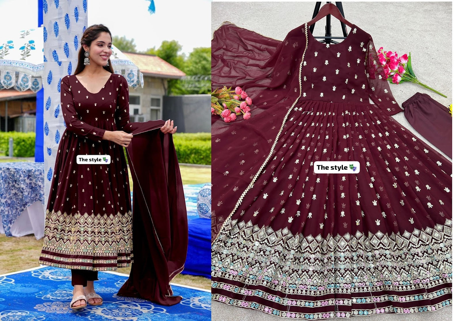 The Style Qubo Fox Georgette Readymade Pant Style Suits