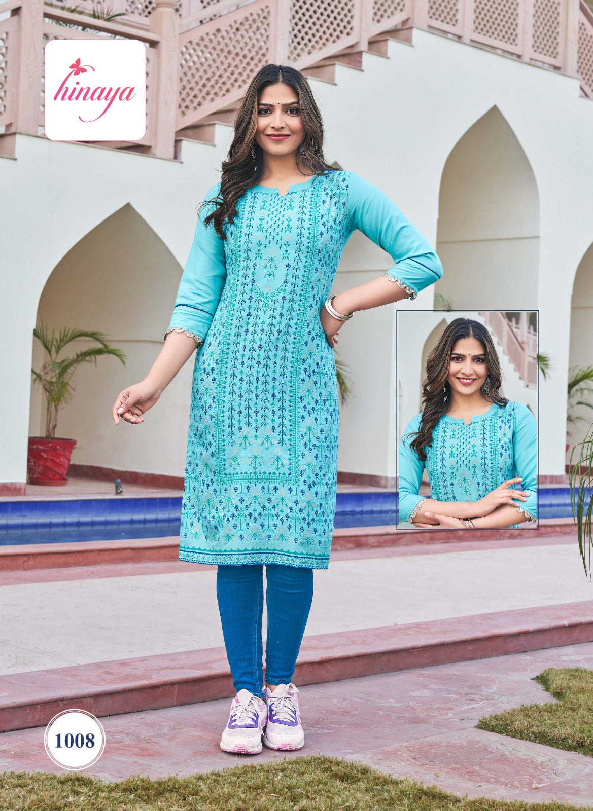 Tiara Vol 1 Hinaya Rayon Straight Cut Kurtis