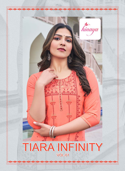 Tiara Vol 1 Hinaya Rayon Straight Cut Kurtis