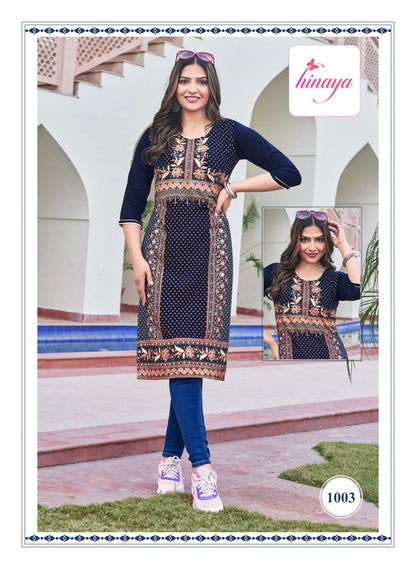 Tiara Vol 1 Hinaya Rayon Straight Cut Kurtis