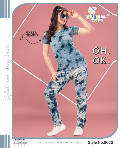Tie-Die-2301 Belly Sinker Pyjama Night Suits
