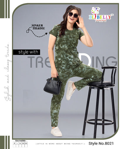 Tie-Die-2301 Belly Sinker Pyjama Night Suits