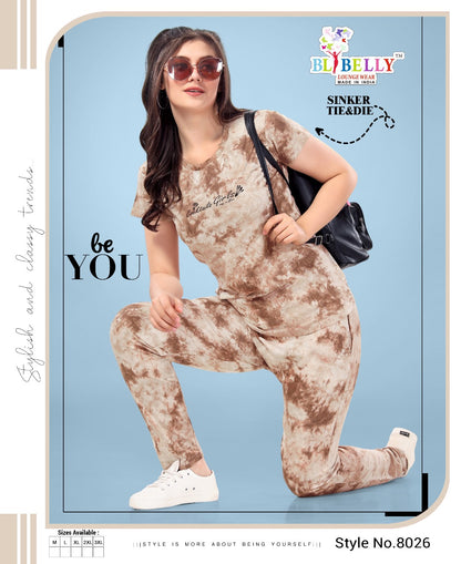 Tie-Die-2301 Belly Sinker Pyjama Night Suits