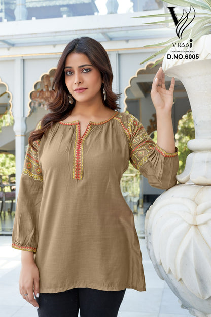 Topsy V.Raaji Viscose Rayon Stylish Tops