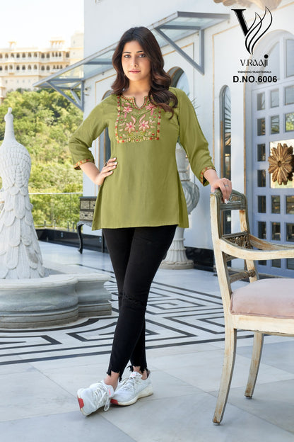 Topsy V.Raaji Viscose Rayon Stylish Tops