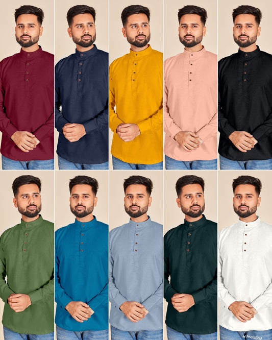 Tradition-Nx Bluehills Slub Cotton Mens Kurta