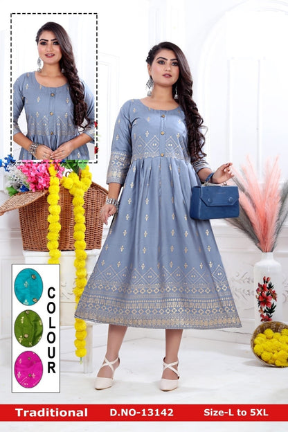 Traditional-A Zoya Rayon Anarkali Kurtis