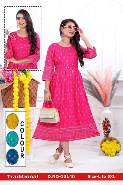 Traditional-A Zoya Rayon Anarkali Kurtis