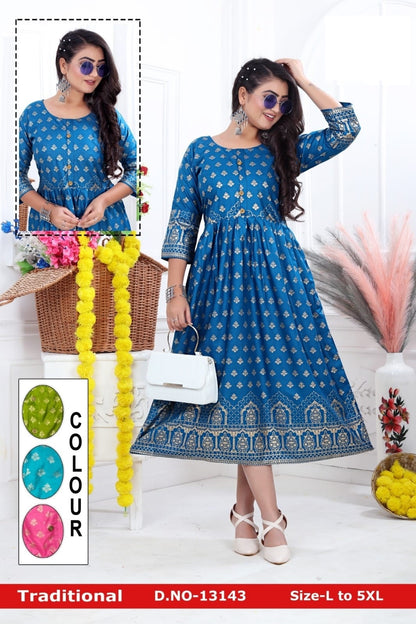 Traditional-A Zoya Rayon Anarkali Kurtis