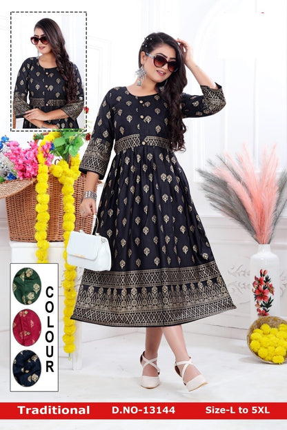 Traditional-A Zoya Rayon Anarkali Kurtis