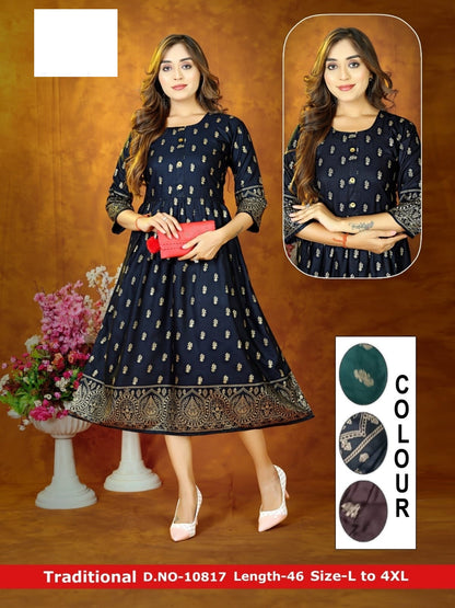 Traditional-A Zoya Rayon Anarkali Kurtis