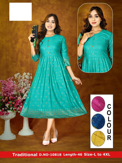 Traditional-A Zoya Rayon Anarkali Kurtis