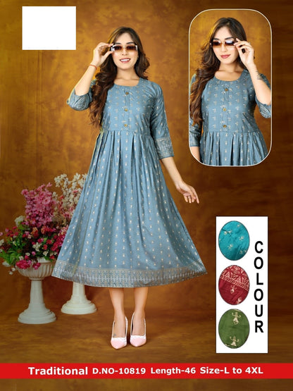 Traditional-A Zoya Rayon Anarkali Kurtis