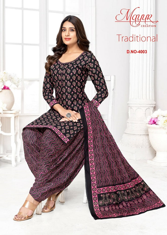 Traditional Vol 4 Mayur Creation Cotton Dress Material