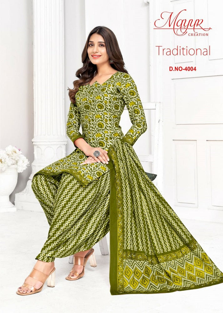 Traditional Vol 4 Mayur Creation Cotton Dress Material