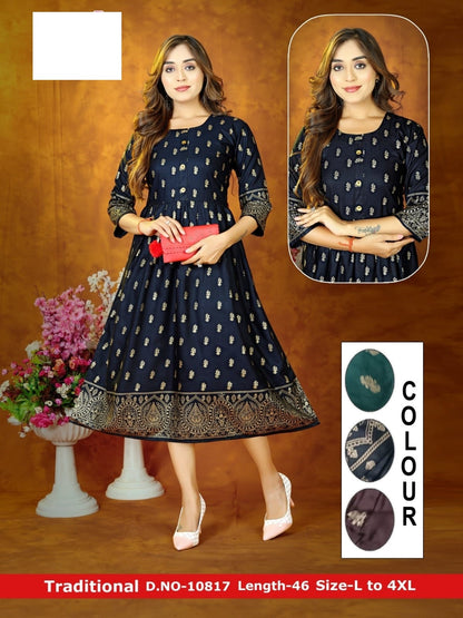 Traditional Zoya Rayon Anarkali Kurtis