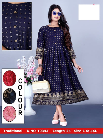 Traditional Zoya Rayon Anarkali Kurtis