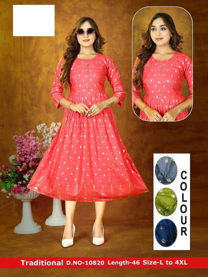 Traditional Zoya Rayon Anarkali Kurtis