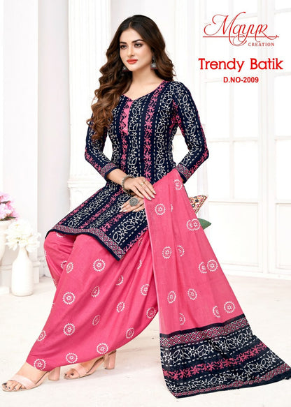 Trendy Batik Mayur Creation Cotton Dress Material