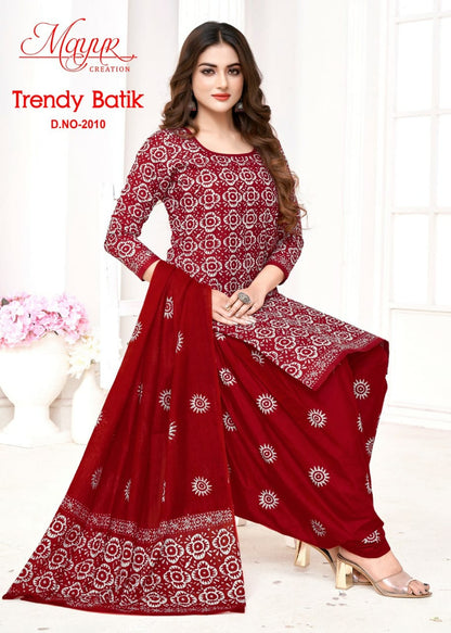 Trendy Batik Mayur Creation Cotton Dress Material