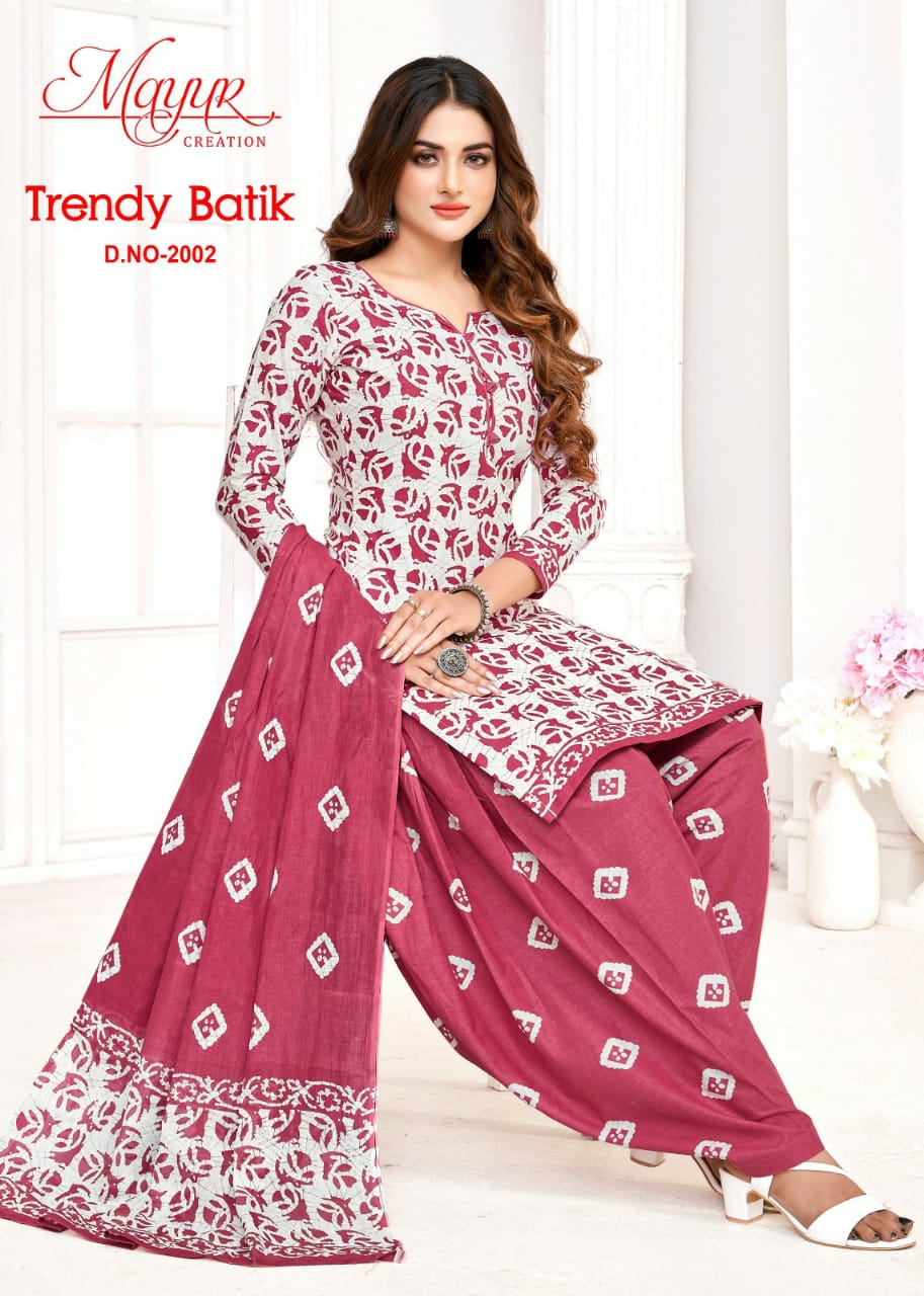 Trendy Batik Mayur Creation Cotton Dress Material