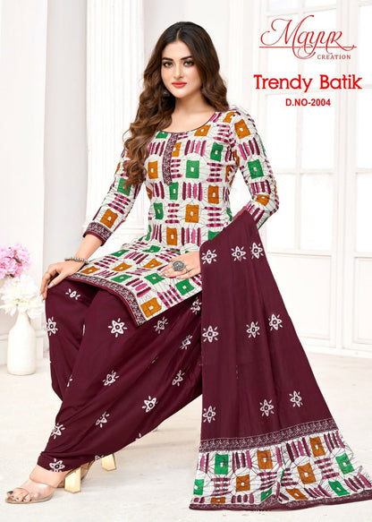 Trendy Batik Mayur Creation Cotton Dress Material