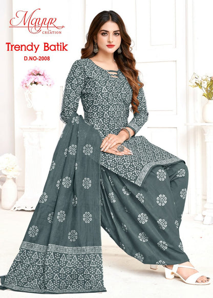 Trendy Batik Mayur Creation Cotton Dress Material
