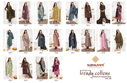 Trendy Cotton Vol 58 Suryajyoti Cotton Dress Material