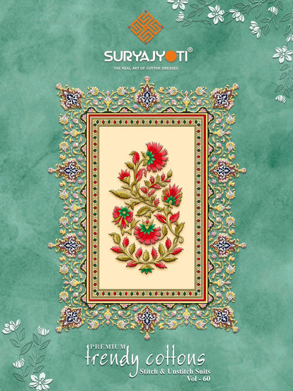 Trendy Cotton Vol 60 Suryajyoti Readymade Pant Style Suits