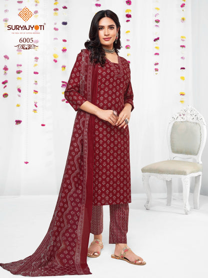 Trendy Cotton Vol 60 Suryajyoti Readymade Pant Style Suits