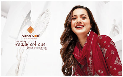 Trendy Vol 59 Suryajyoti Cotton Readymade Pant Style Suits
