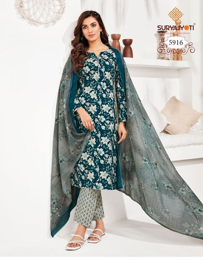Trendy Vol 59 Suryajyoti Cotton Readymade Pant Style Suits