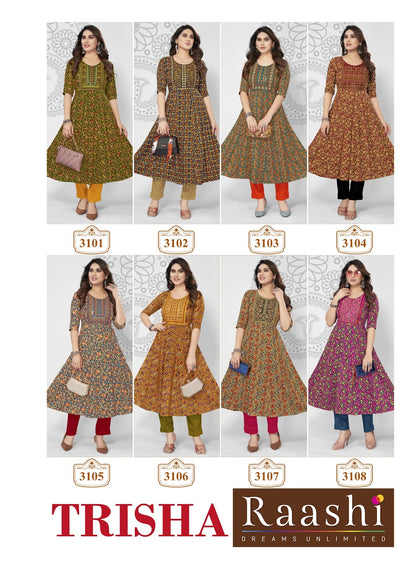 Trisha Raashi Rayon Anarkali Kurtis