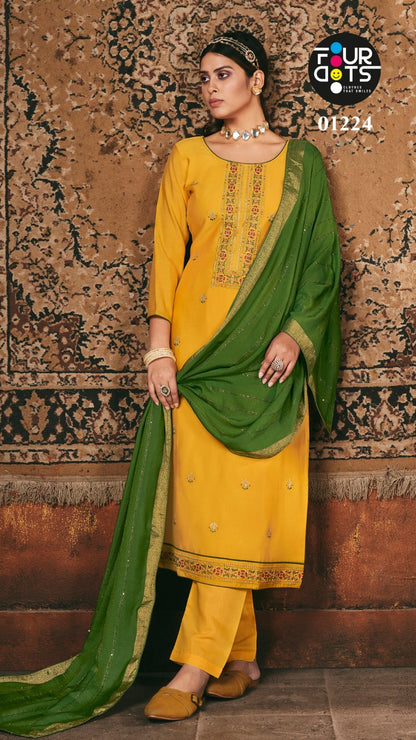 Triveni Vol 2 Four Dots Muslin Pant Style Suits