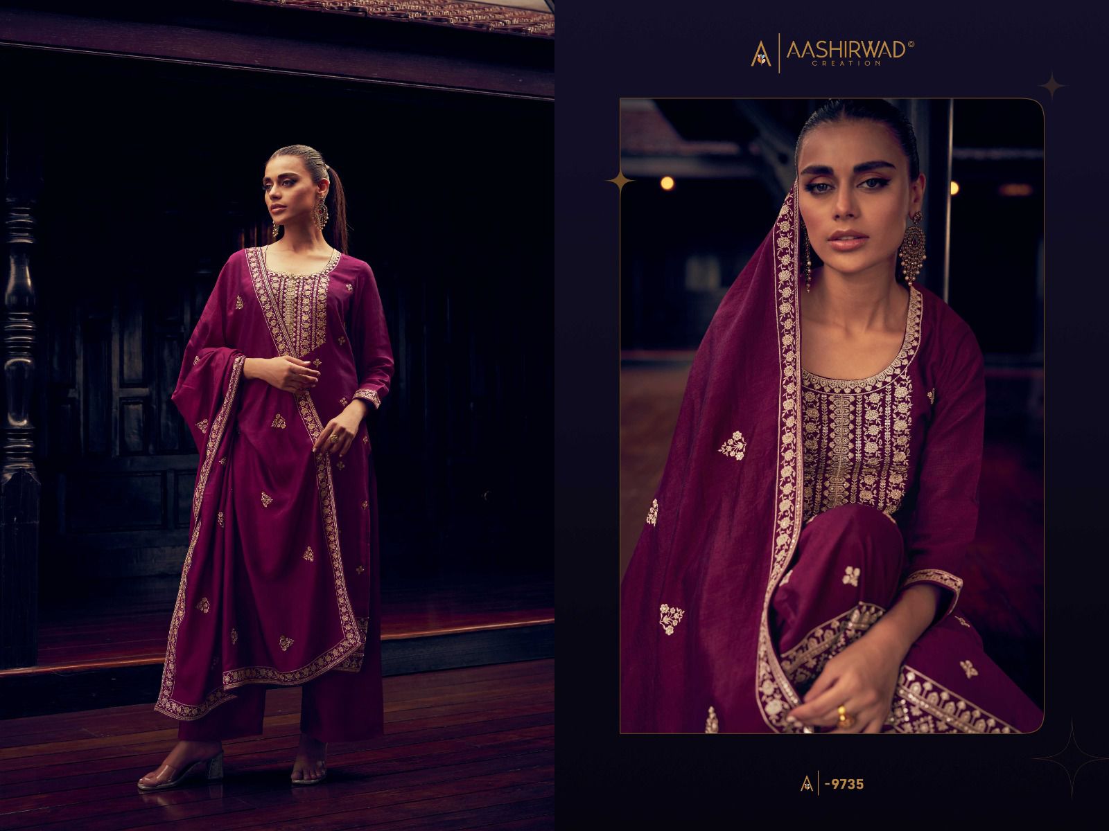 Tulip Aashirwad Creation Silk Pant Style Suits