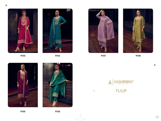 Tulip Aashirwad Creation Silk Pant Style Suits