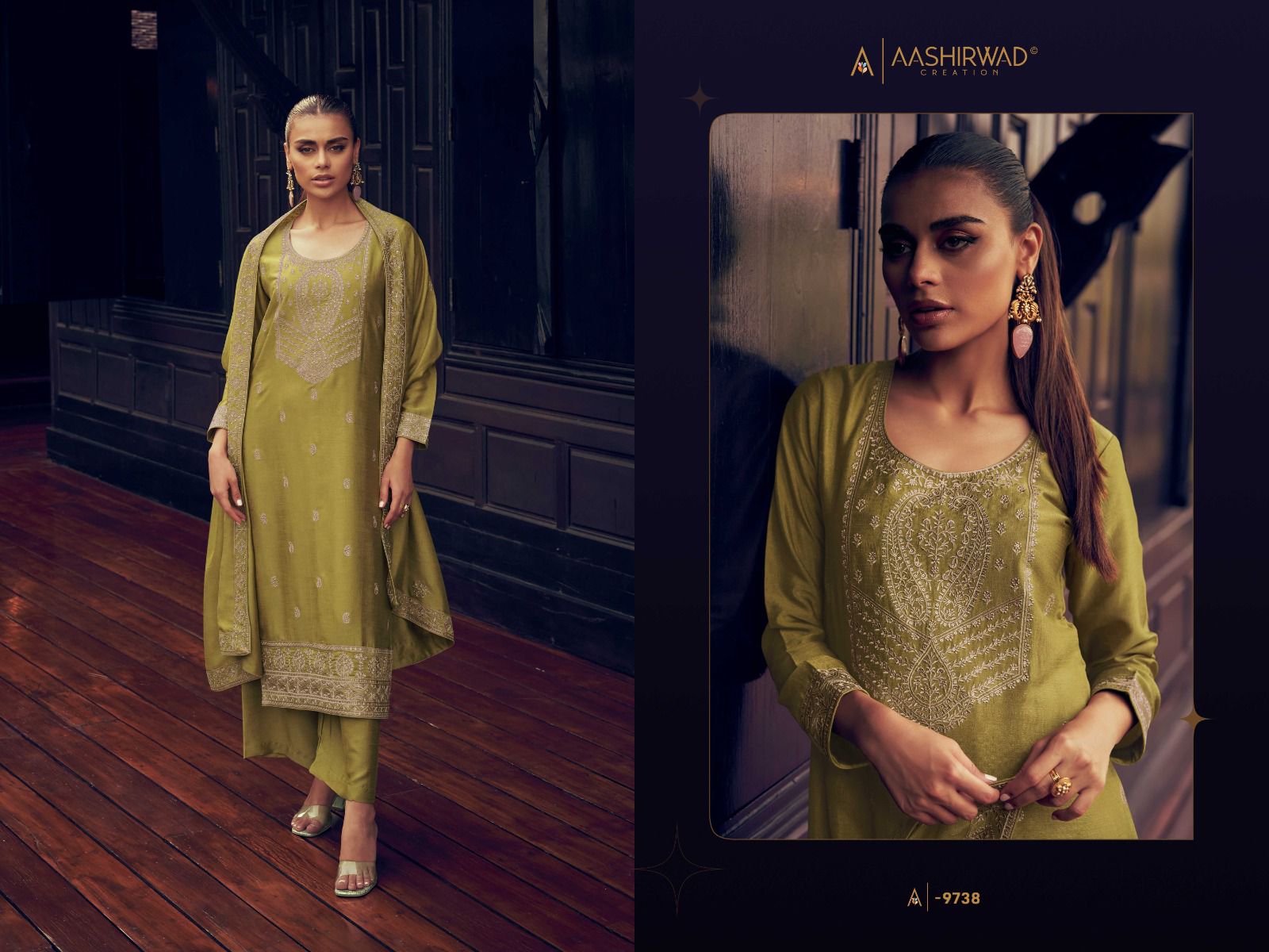 Tulip Aashirwad Creation Silk Pant Style Suits