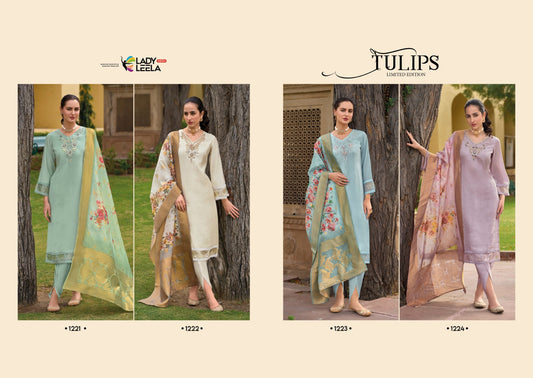 Tulips Lady Leela Silk Readymade Pant Style Suits