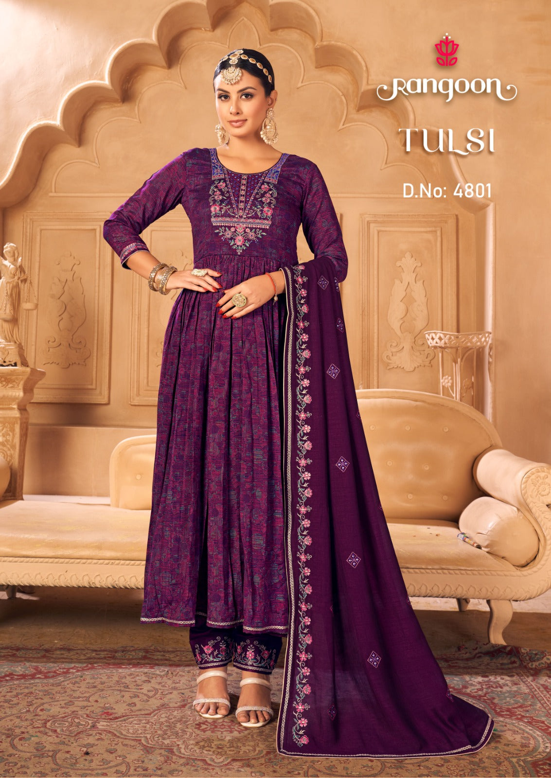 Tulsi 4801 To 4804 Rangoon Silk Readymade Anarkali Suits