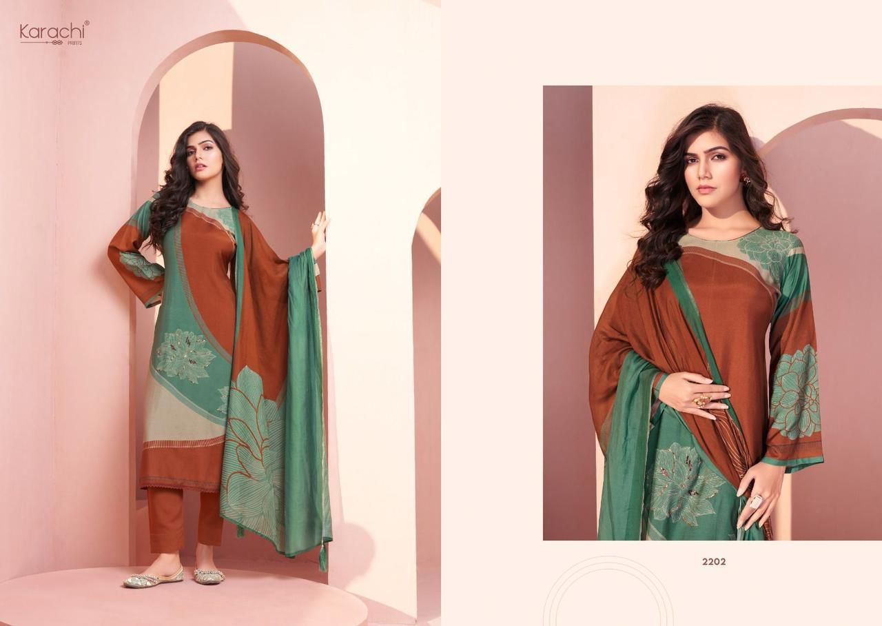 Twilight Karachi Prints Muslin Pant Style Suits